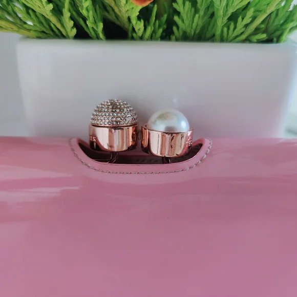 TED BAKER Leather Light Pink Purse Card Cash Holder Pearl &  Rustal Bobbles VGC - Picture 11 of 15